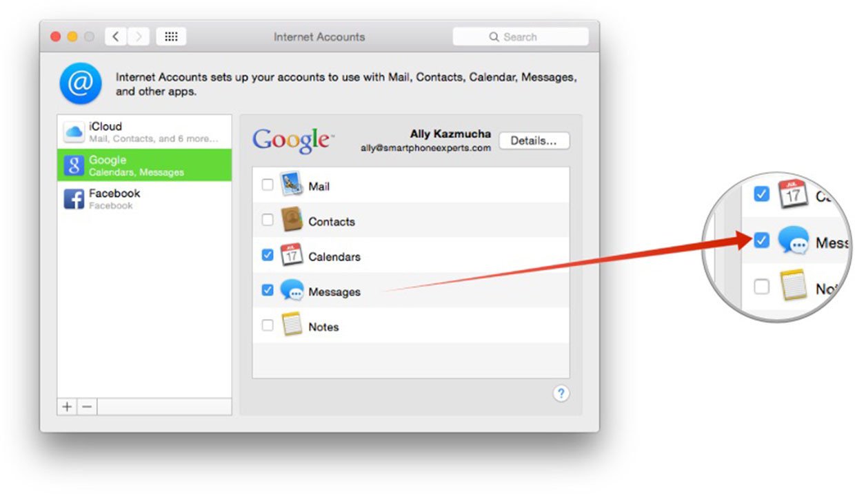 Connecting google chat to messages app mac osx catalina